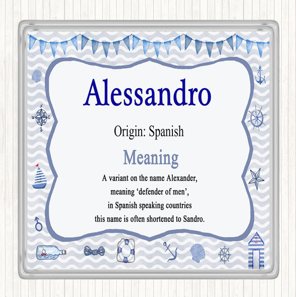 Alessandro Name Meaning Coaster Nautical