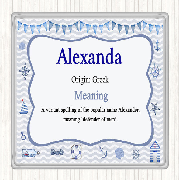 Alexanda Name Meaning Coaster Nautical