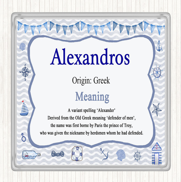 Alexandros Name Meaning Coaster Nautical