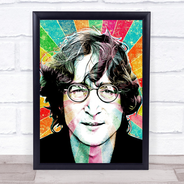 John Lennon Colour Burst Funky Framed Wall Art Print