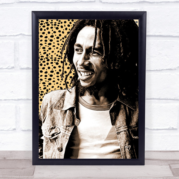 Bob Marley Leopard Print Funky Framed Wall Art Print