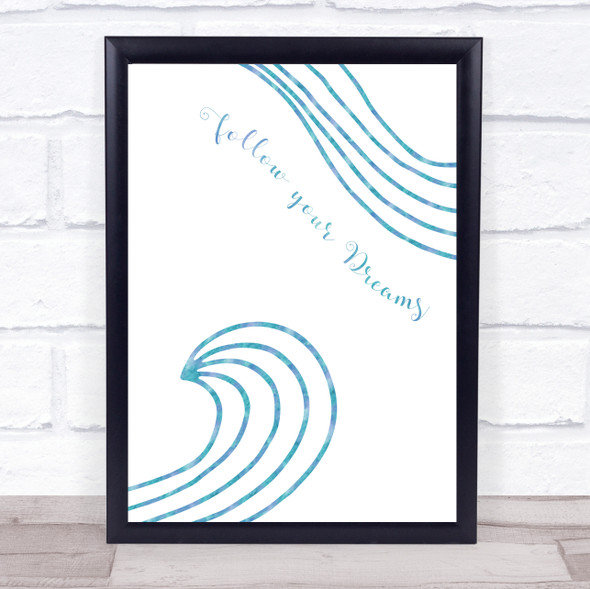 Line Waves Dreams Framed Wall Art Print