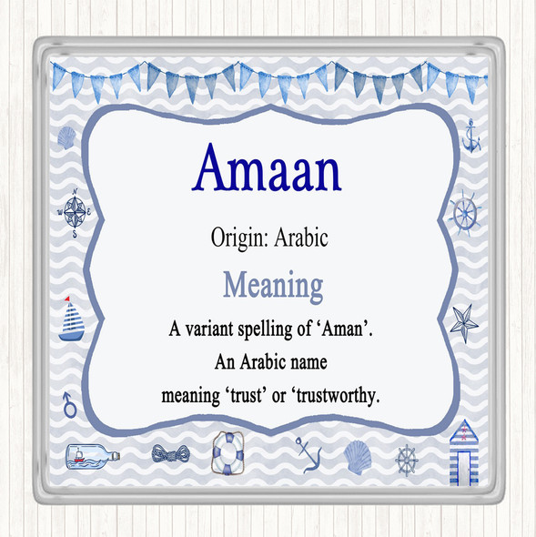 Amaan Name Meaning Coaster Nautical