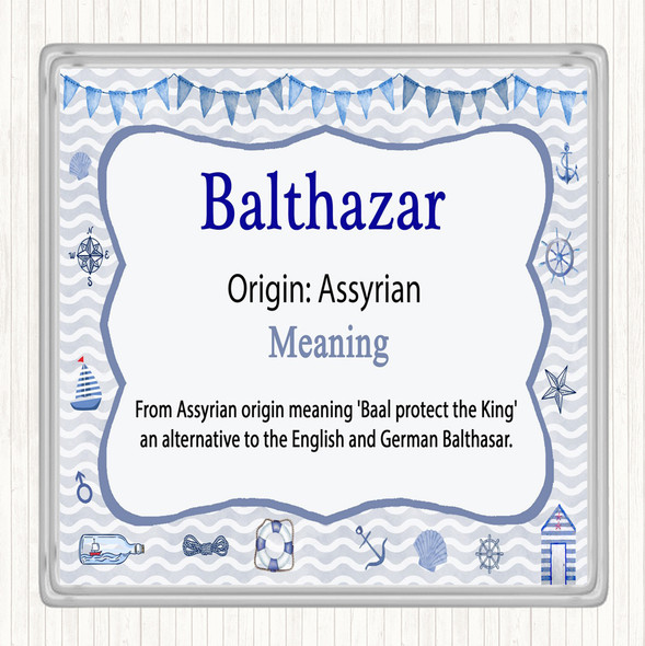 Balthazar Name Meaning Coaster Nautical