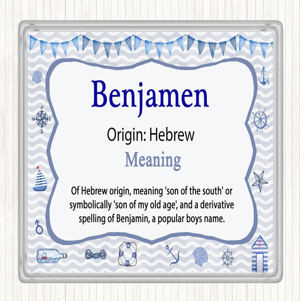 Benjamen Name Meaning Coaster Nautical