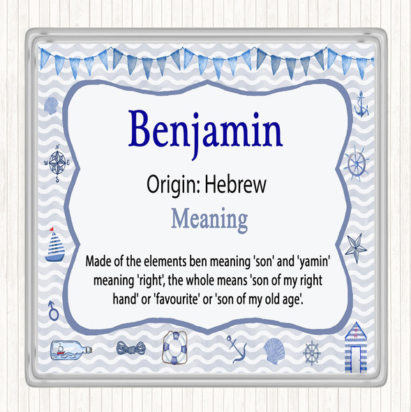 Benjamin Name Meaning Coaster Nautical