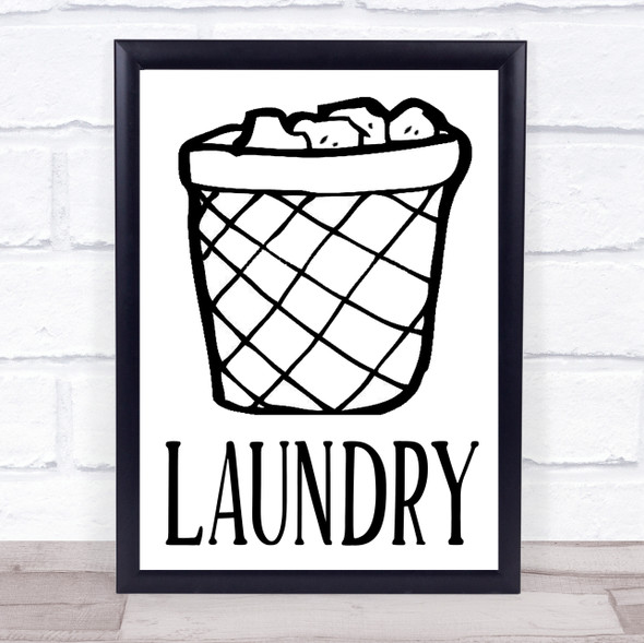Laundry Basket Quote Typogrophy Wall Art Print