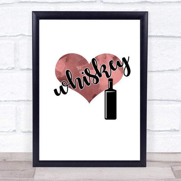 Love Whiskey Quote Typogrophy Wall Art Print