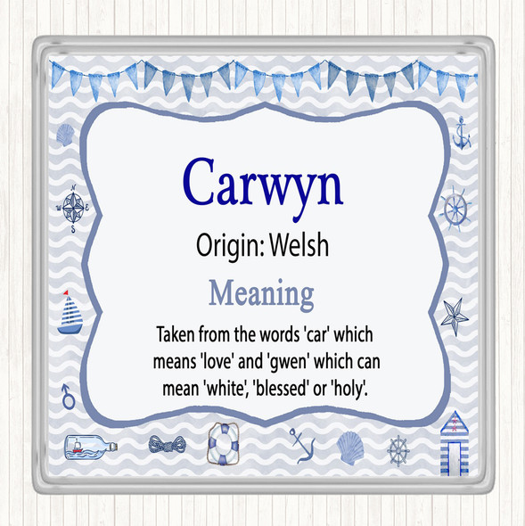 Carwyn Name Meaning Coaster Nautical