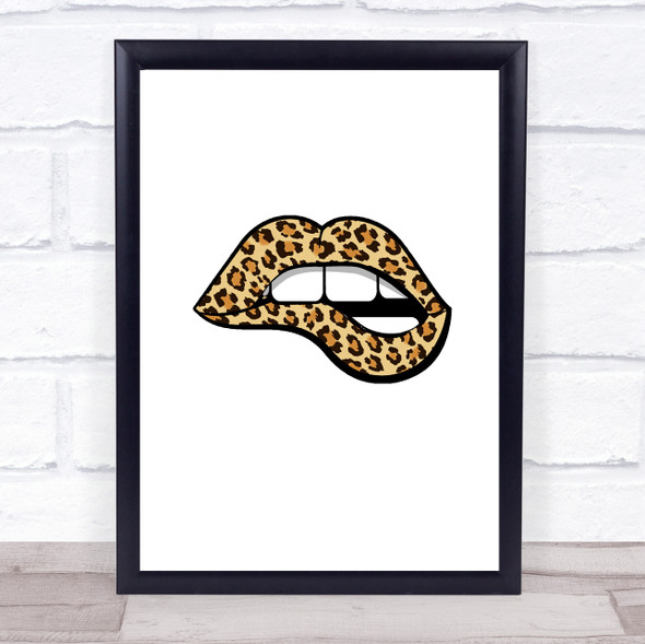 Leopard Print Lips Decorative Wall Art Print