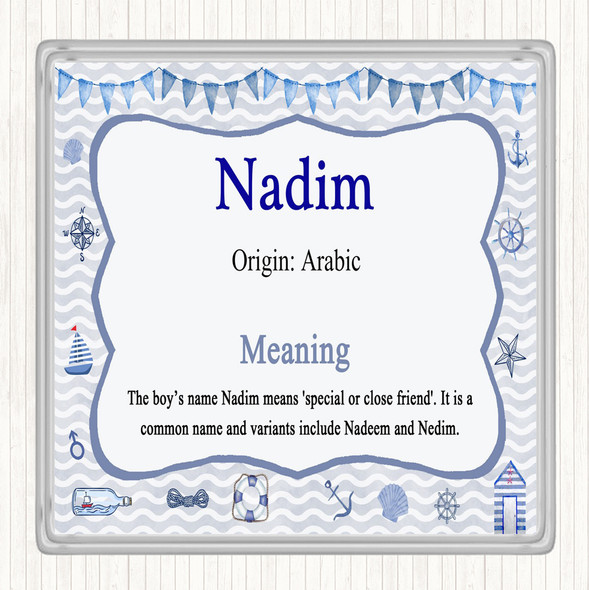 Nadim Name Meaning Coaster Nautical