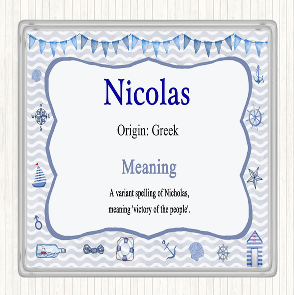 Nicolas Name Meaning Coaster Nautical