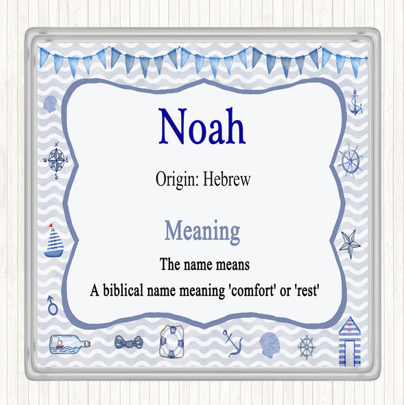 Noah Name Meaning Coaster Nautical