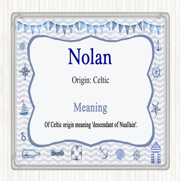 Nolan Name Meaning Coaster Nautical