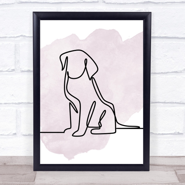 Watercolour Line Art Simple Dog Decorative Wall Art Print