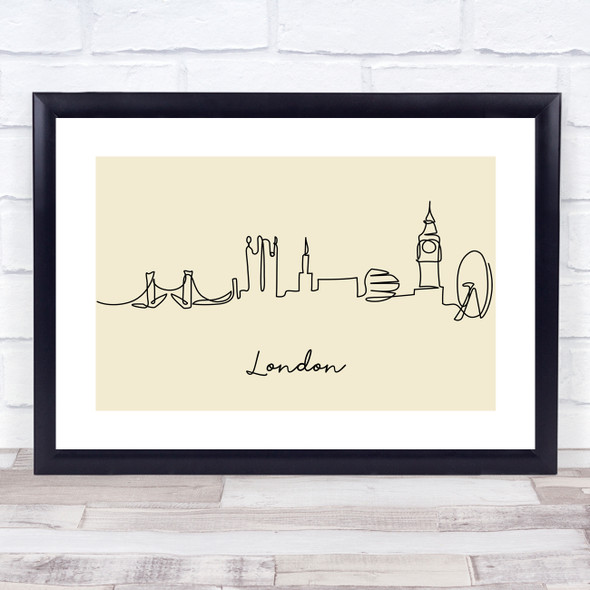 Block Colour Line Art London Decorative Wall Art Print