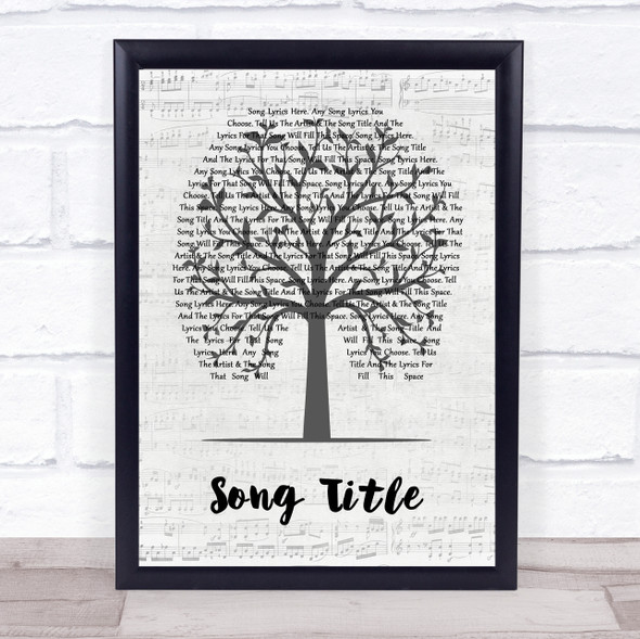 Any Song Custom Music Script Tree Personalised Lyrics Print