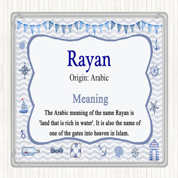 Rayan Name Meaning Coaster Nautical