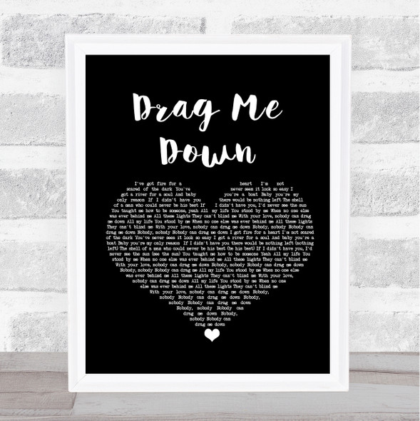One Direction Drag Me Down Black Heart Song Print