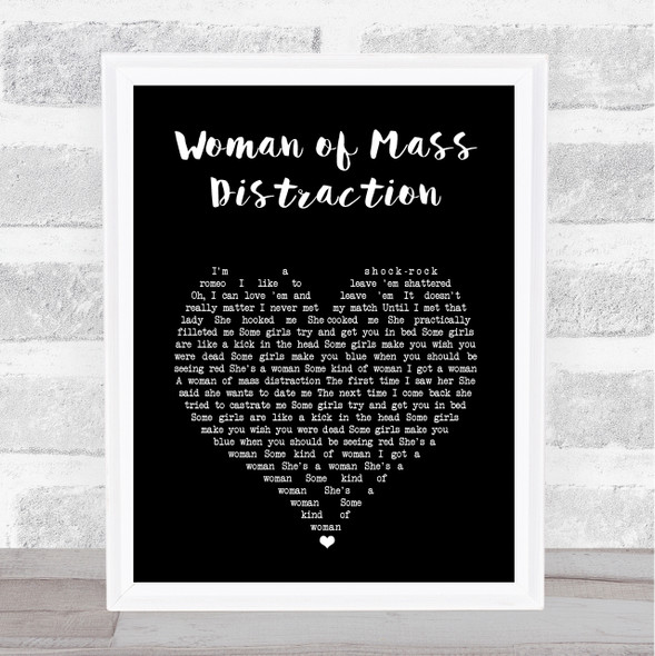 Alice Cooper Woman of Mass Distraction Black Heart Song Lyric Print