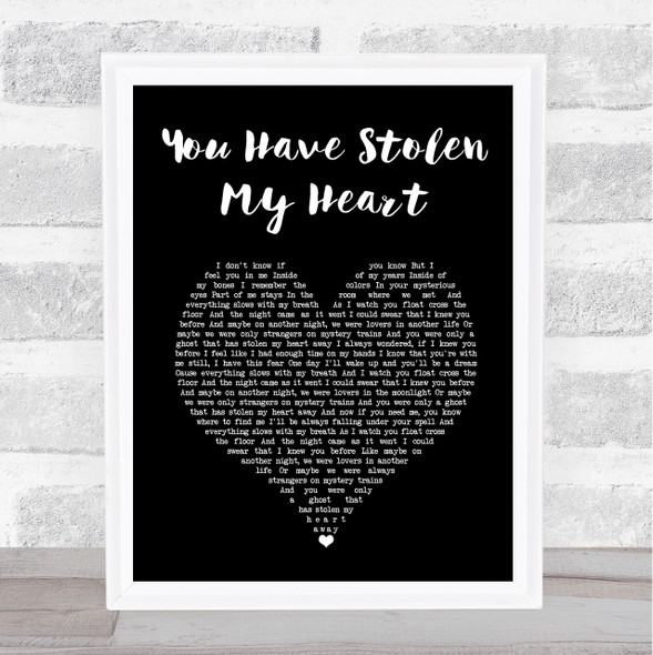 Brian Fallon You Have Stolen My Heart Black Heart Song Lyric Print