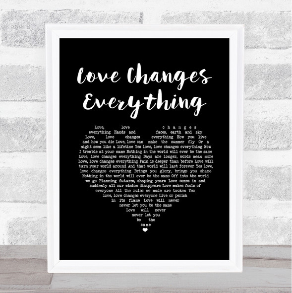 Il Divo with Michael Ball Love Changes Everything Black Heart Song Lyric Print