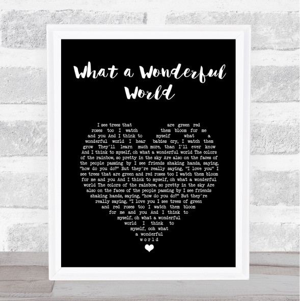 Eva Cassidy What a Wonderful World Black Heart Song Lyric Print