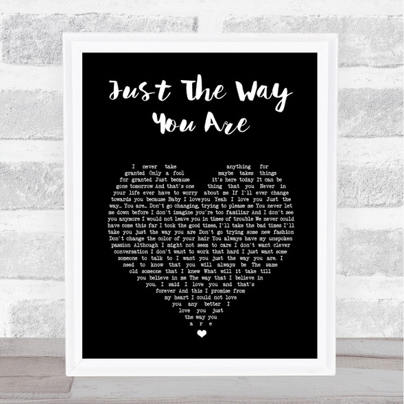 Barry White Just The Way You Are Black Heart Song Lyric Print