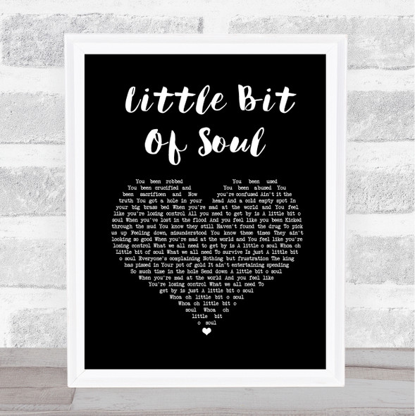 Bon Jovi Little Bit Of Soul Black Heart Song Lyric Print