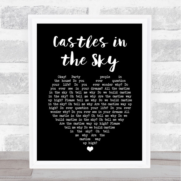 Ian Van Dahl Castles in the Sky Black Heart Song Lyric Print