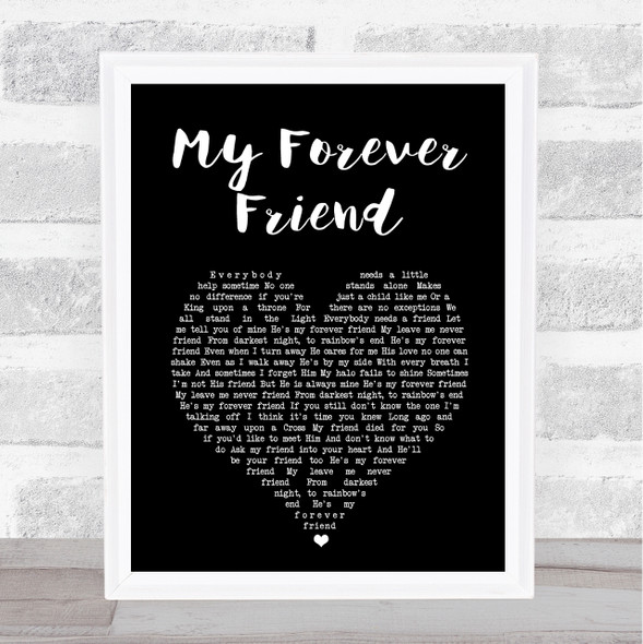 Daniel ODonnell My Forever Friend Black Heart Song Lyric Print