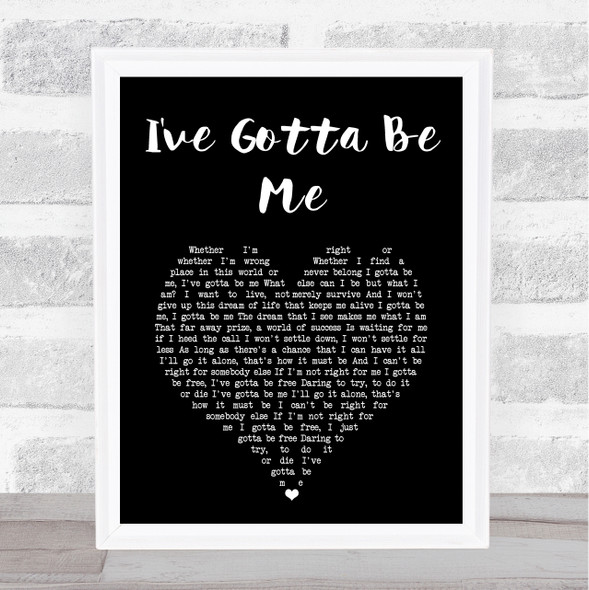 Paloma Faith I've Gotta Be Me Black Heart Song Lyric Print