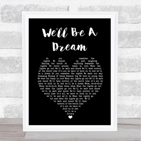 We The Kings We'll Be a Dream Black Heart Song Lyric Print