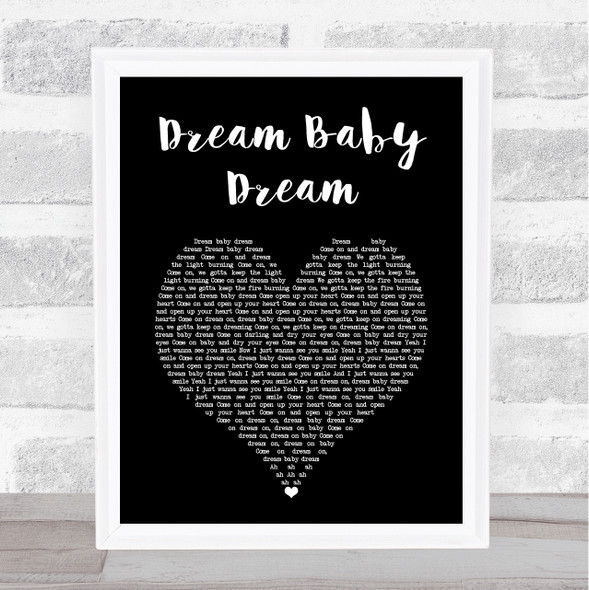 Bruce Springsteen Dream Baby Dream Black Heart Song Lyric Print