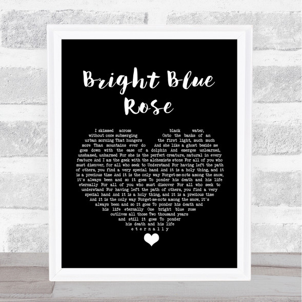 Christy Moore Bright Blue Rose Black Heart Song Lyric Print