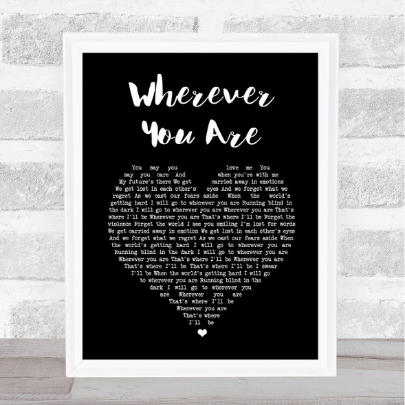 Kodaline Wherever You Are Black Heart Song Lyric Print