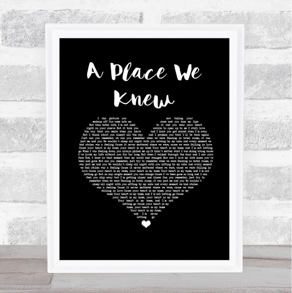 Dean Lewis A Place We Knew Black Heart Song Lyric Print