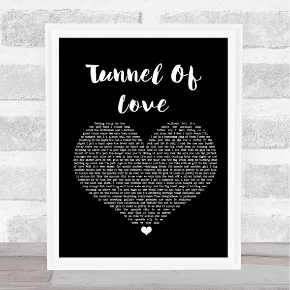 Dire Straits Tunnel Of Love Black Heart Song Lyric Print