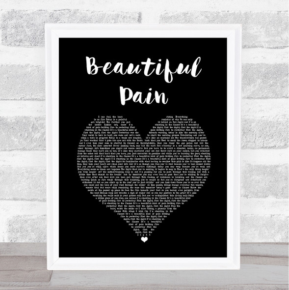 Eminem Beautiful Pain Black Heart Song Lyric Print