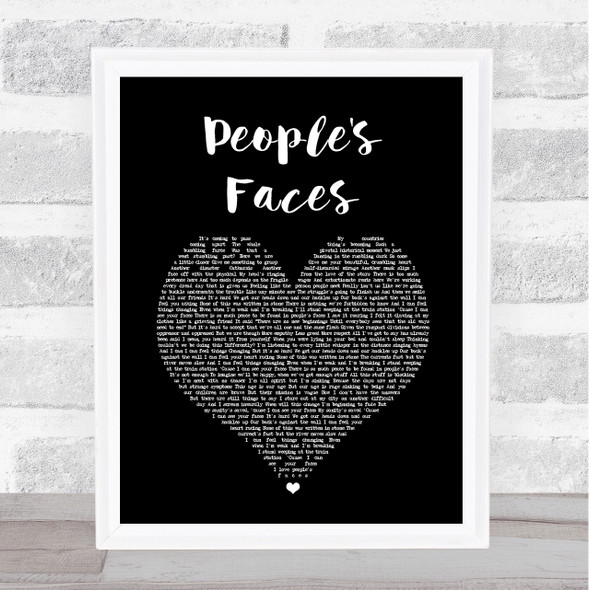 Kate Tempest People's Faces Black Heart Song Lyric Print