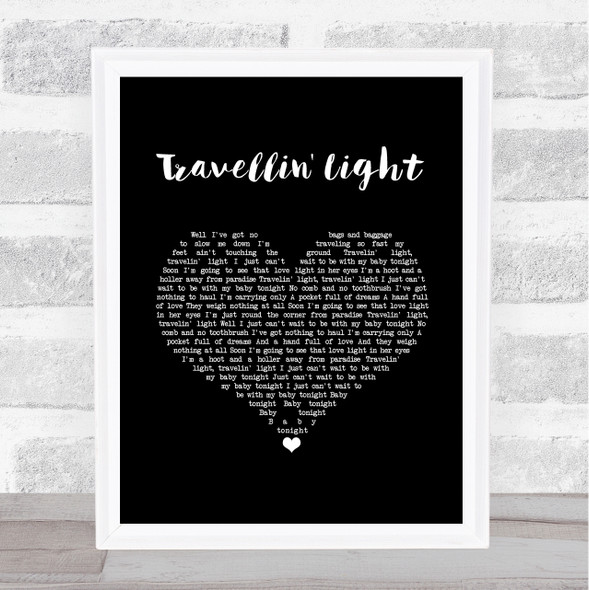 Travellin' Light Cliff Richard Black Heart Song Lyric Print
