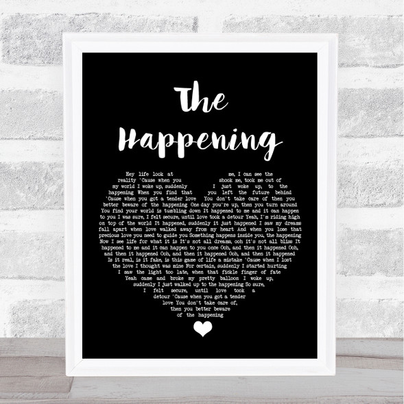 Diana Ross The Supremes The Happening Black Heart Song Lyric Print