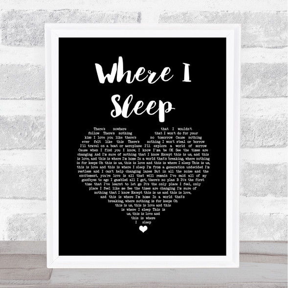 Emeli Sandé Where I Sleep Black Heart Song Lyric Print