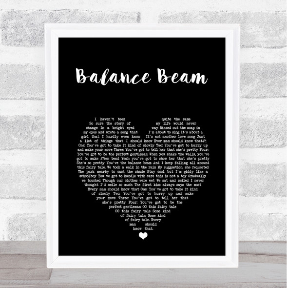 Blue October Balance Beam Black Heart Song Lyric Print