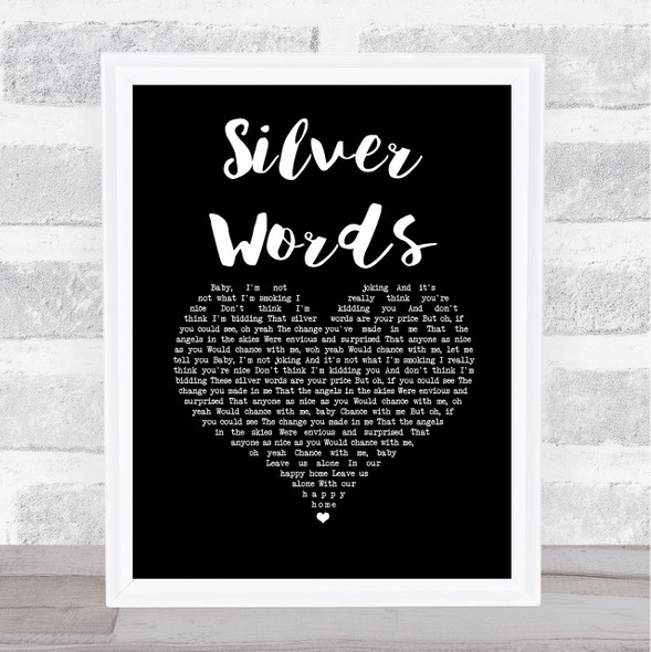 Ken Boothe Silver Words Black Heart Song Lyric Print