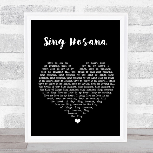 Kevin Mayhew Sing Hosana Black Heart Song Lyric Print