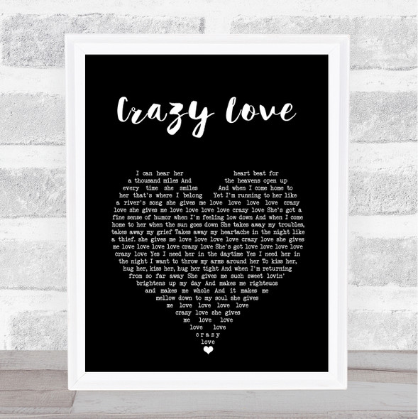 Brian McKnight Crazy Love Black Heart Song Lyric Print