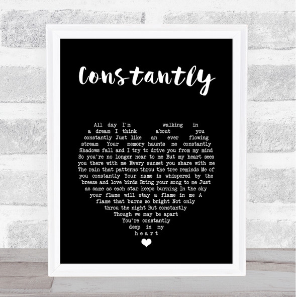 Cliff Richard Constantly Black Heart Song Lyric Print