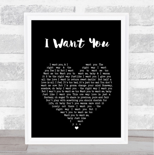 Marvin Gaye I Want You Black Heart Song Lyric Print