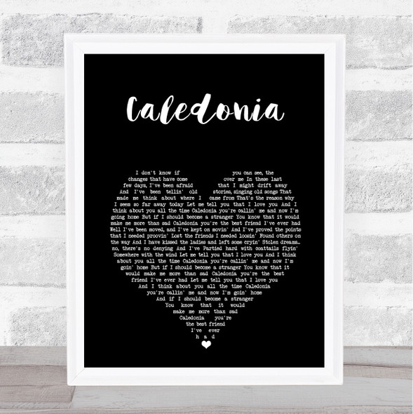 Paolo Nutini Caledonia Black Heart Song Lyric Print